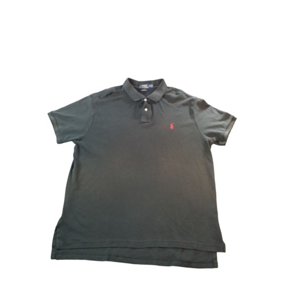 Polo Ralph Lauren Mens XL‎ Black Custom Fit Polo Shirt Short Sleeve Red Pony Top - Picture 2 of 8